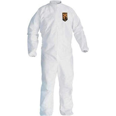 KleenGuard - Size 5X/6XL Film Laminate General Purpose Coveralls - White, Zipper Closure, Elastic Cuffs, Elastic Ankles, Serged Seams - Best Tool & Supply