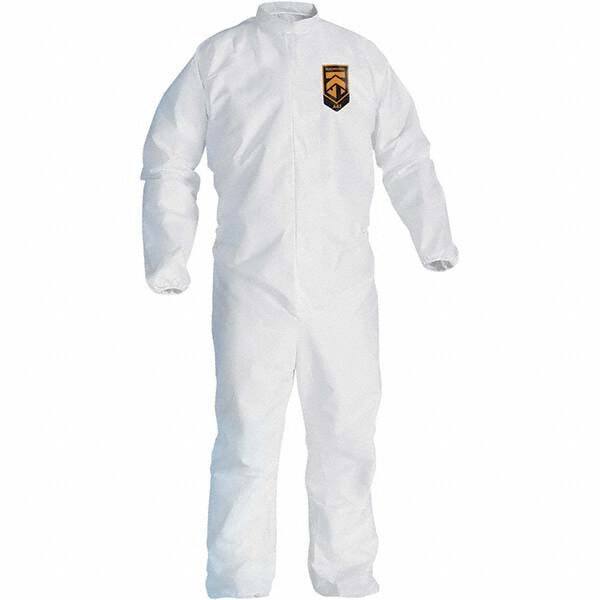 KleenGuard - Size XL Film Laminate General Purpose Coveralls - White, Zipper Closure, Elastic Cuffs, Elastic Ankles, Serged Seams - Best Tool & Supply