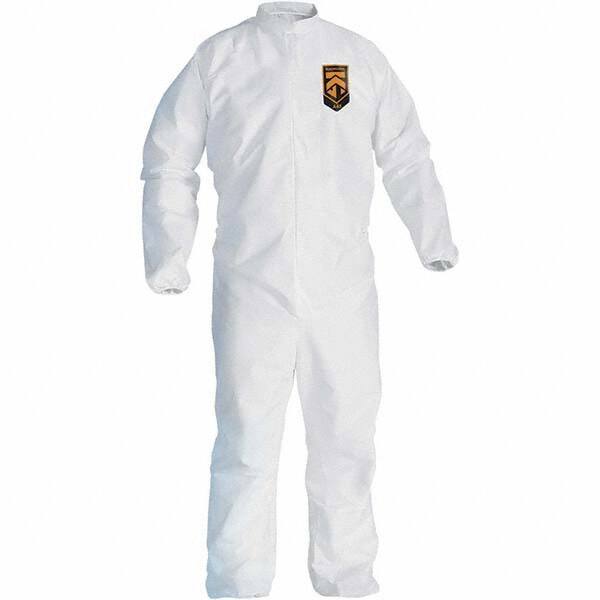 KleenGuard - Size M Film Laminate General Purpose Coveralls - White, Zipper Closure, Elastic Cuffs, Elastic Ankles, Serged Seams - Best Tool & Supply