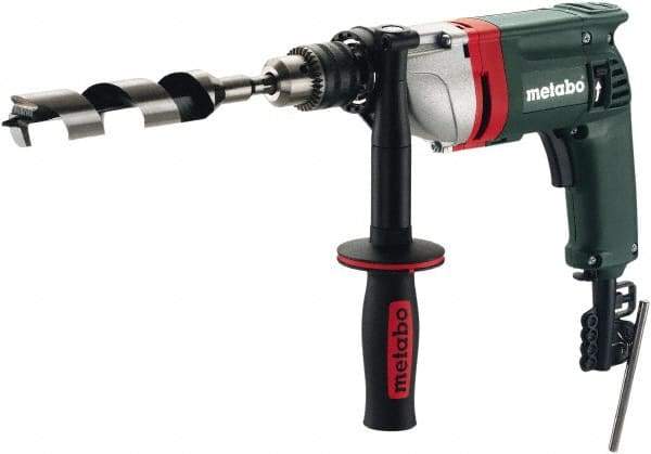 Metabo - 1/2" Keyed Chuck, 0 to 650 RPM, Pistol Grip Handle Electric Drill - 6.7 Amps, 120 Volts, Non-Reversible - Best Tool & Supply