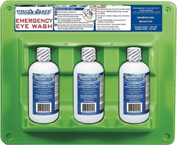 PRO-SAFE - 8 oz, Disposable Eyewash Triple Station - Approved by FDA - Best Tool & Supply