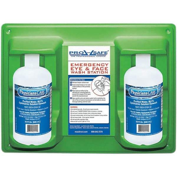 PRO-SAFE - 32 oz, Disposable Eyewash Double Station - Approved by FDA - Best Tool & Supply