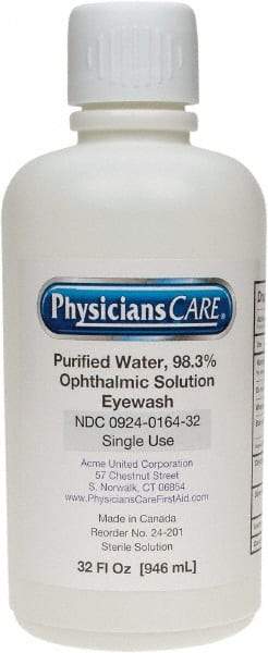 PRO-SAFE - 32 oz, Disposable Eyewash Single Refill Station - Approved by FDA - Best Tool & Supply