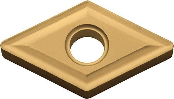 Kyocera - DNMG432 Grade PV7005 Cermet Turning Insert - TiC/TiN (Megacoat) Finish, 55° Diamond, 1/2" Inscr Circle, 3/16" Thick, 1/32" Corner Radius - Best Tool & Supply