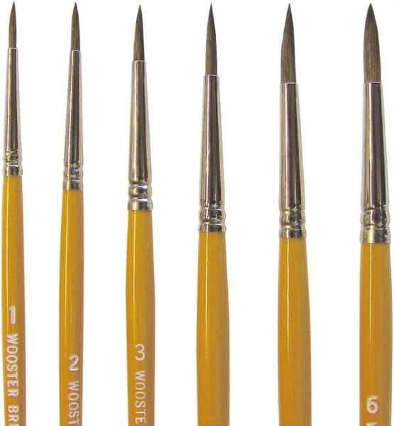 Wooster Brush - #6 Camel Hair Artist's Paint Brush - 3/16" Wide, 0.703" Bristle Length, 5-35/64" Plastic Handle - Best Tool & Supply