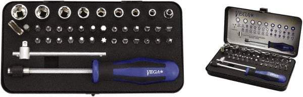 VEGA Industries - 39 Piece, 1/4" Drive Screwdriver Bit Set - #1 to #3 Phillips, 5/64 to 1/4" Hex, T10 to T40 Torx, #1 to #3 Square Recess - Best Tool & Supply