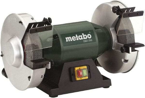 Metabo - 10" Wheel Diam x 1-1/2" Wheel Width, 1-1/2 hp Bench Grinder - 1-1/2" Arbor Hole Diam, 1 Phase, 1,780 Max RPM, 120 Volts - Best Tool & Supply