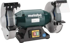 Metabo - 8" Wheel Diam x 1" Wheel Width, 1-1/4 hp Bench Grinder - 1-1/4" Arbor Hole Diam, 1 Phase, 3,570 Max RPM, 120 Volts - Best Tool & Supply