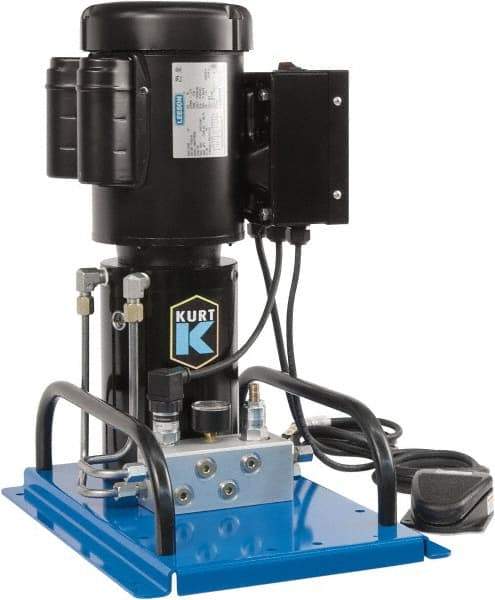 Kurt - 5,000 psi Air-Hydraulic Pump & Jack - Use with Single Acting Cylinders, Advance, Hold & Retract - Best Tool & Supply