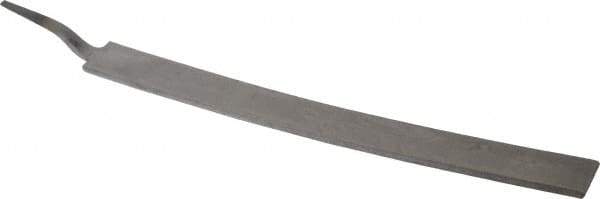 PFERD - 14" Long, Smooth Cut, Flat American-Pattern File - Single/Curved Cut, 0.38" Overall Thickness, Flexible, Tang - Best Tool & Supply