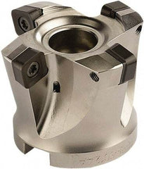 Seco - 5 Inserts, 3.937" Cutter Diam, 0.0787" Max Depth of Cut, Indexable High-Feed Face Mill - 1.2598" Arbor Hole Diam, 0.5669" Keyway Width, 1.9685" High, SCE.. 1206.. Inserts - Best Tool & Supply