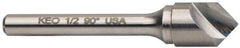 Keo - 1/2" Head Diam, 1/4" Shank Diam, 1 Flute 60° Cobalt Countersink - Bright Finish, 2" OAL, Single End - Best Tool & Supply