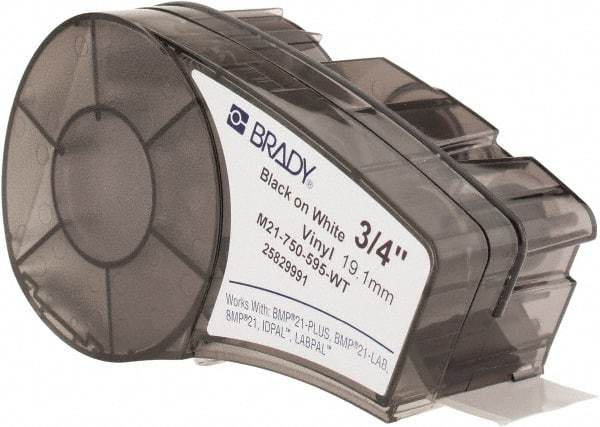 Brady - 252" Long, Black on White Vinyl Label Tape - For BMP21 Plus Portable Label Printer, LABPAL Handheld Label Maker, IDPAL Handheld Label Maker - Best Tool & Supply