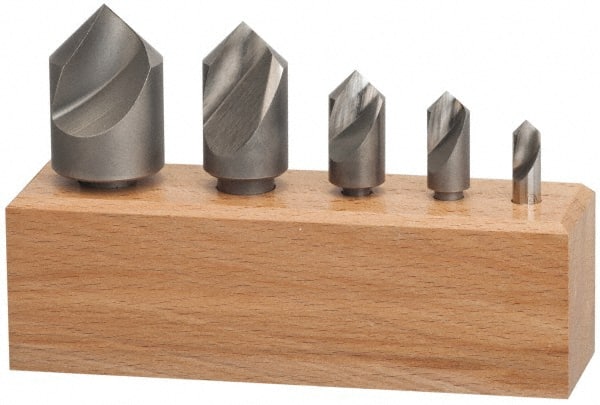 Keo - 5 Piece, 1/4 to 1" Head Diam, 60° Included Angle, Single End Countersink Set - Best Tool & Supply