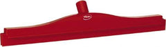 Vikan - 20" Rubber Blade Floor Squeegee - Double Edge, Red, Plastic Holder - Best Tool & Supply