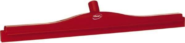 Vikan - 24" Rubber Blade Floor Squeegee - Double Edge, Red, Plastic Holder - Best Tool & Supply