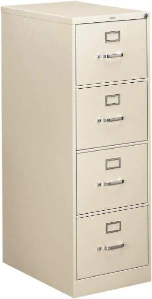 Hon - 18-1/4" Wide x 52" High x 26-1/2" Deep, 4 Drawer Vertical File - Steel, Light Gray - Best Tool & Supply