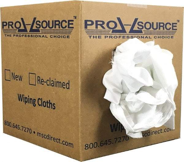 PRO-SOURCE - Cotton Reclaimed Rags - White, Sheeting, Lint Free, 5 Lbs. at 3 to 5 per Pound, Box - Best Tool & Supply