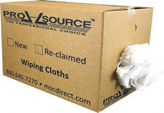 PRO-SOURCE - Cotton Reclaimed Rags - White, Sheeting, Lint Free, 25 Lbs. at 3 to 5 per Pound, Box - Best Tool & Supply