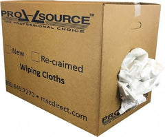 PRO-SOURCE - Cotton Reclaimed Rags - White, Sheeting, Lint Free, 50 Lbs. at 3 to 5 per Pound, Box - Best Tool & Supply