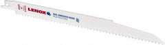 Lenox - 9" Long x 3/4" Thick, Bi-Metal Reciprocating Saw Blade - Straight Profile, 6 TPI, Toothed Edge - Best Tool & Supply