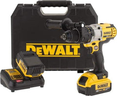 DeWALT - 20 Volt 1/2" Chuck Mid-Handle Cordless Drill - 0-575 & 0-1350 & 0-2000 RPM, Single-Sleeve Ratcheting Chuck, Reversible, 2 Lithium-Ion Batteries Included - Best Tool & Supply