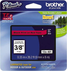 Brother - 3/8" Wide, Red Tape Cassette - For Label Maker - Best Tool & Supply