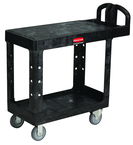 HD Utility Cart 2 shelf (flat) 16 x 30 - Push Handle - Storage compartments, holsters and hooks -- 500 lb capacity - Best Tool & Supply