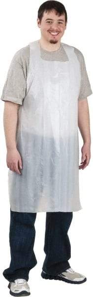 PRO-SAFE - 28" Wide x 46" Long x 1 mil Thick Coat Apron - Polyethylene, White, Waterproof - Best Tool & Supply