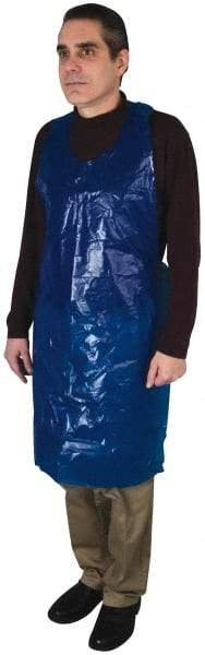 PRO-SAFE - 28" Wide x 46" Long x 4 mil Thick Coat Apron - Polyethylene, Blue, Waterproof - Best Tool & Supply