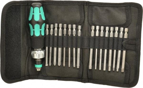 Wera - 17 Piece, Screwdriver Bit and Socket Set - #1, #2 & #3 Phillips - Best Tool & Supply