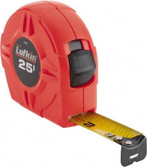 Lufkin - 25' x 1" Yellow Blade Tape Measure - 1/16" Graduation, A5 Graduation Style, High-Visibility Orange Case - Best Tool & Supply