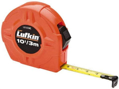 Lufkin - 10' x 1/2" Yellow Blade Tape Measure - 1/16" & 1mm Graduation, A13 Graduation Style, High-Visibility Orange Case - Best Tool & Supply