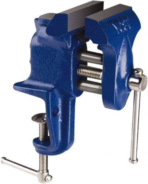 Yost Vises - 2-1/2" Jaw Width, 2-1/4" Opening Capacity, 1-1/4" Throat Depth, Cast Iron Stationary Bench Vise - Clamp-On Base Attachment - Best Tool & Supply