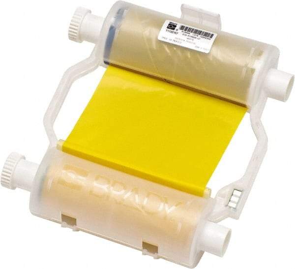 Brady - 4.33" Wide, Yellow & White Resin Ribbon 1 Color Ribbon Cartridge - For BBP30 Label Printer, BBP33 Label Printer, BBP35 Multicolor Sign & Label Printer, BBP37 Color & Cut Sign & Label Printer, BradyPrinter S3100, BBP31 Sign & Label Printer - Best Tool & Supply