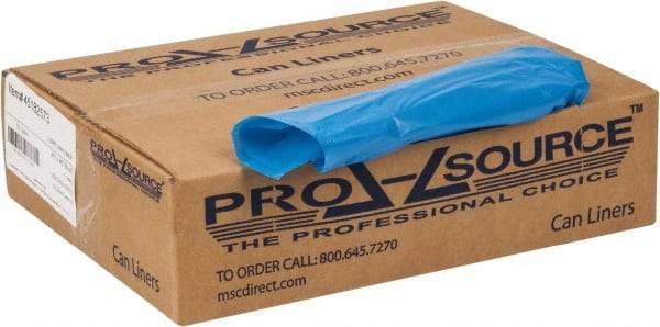 PRO-SOURCE - 1 mil Thick, Heavy-Duty Trash Bags - 33" Wide x 39" High, Clear Blue - Best Tool & Supply