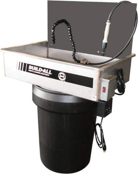 Build-All - Drum Mount Water-Based Parts Washer - 25 Gal Max Operating Capacity, 304 Stainless Steel Tank, 115 Input Volts - Best Tool & Supply