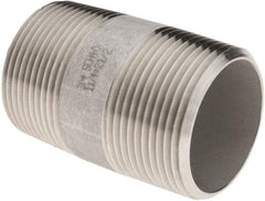 Value Collection - 1-1/4" Pipe x 2-1/2" Long, Grade 304/304L Stainless Steel Pipe Nipple - Welded & Threaded - Best Tool & Supply