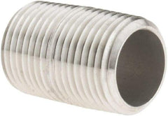 Value Collection - 3/8" Pipe x 1" Long, Grade 304/304L Stainless Steel Pipe Nipple - Welded & Threaded - Best Tool & Supply