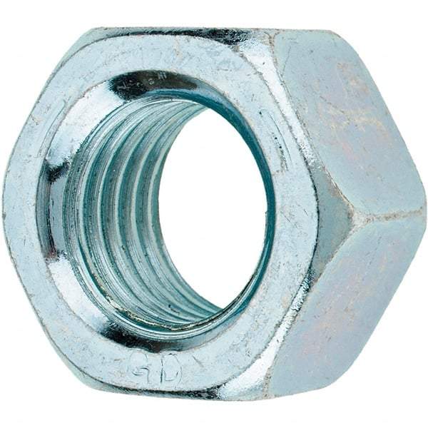 Value Collection - 7/8-9 UNC Steel Right Hand Hex Nut - 1-5/16" Across Flats, 3/4" High, Zinc-Plated Finish - Best Tool & Supply