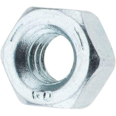 Value Collection - 1/4-20 UNC Steel Right Hand Hex Nut - 7/16" Across Flats, 7/32" High, Zinc-Plated Finish - Best Tool & Supply