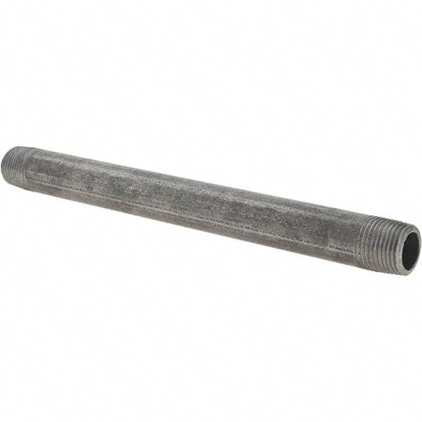 Value Collection - 3/8" Diam x 7" Long Steel Black Pipe Nipple - Threaded - Best Tool & Supply