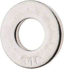 Value Collection - 1/4" Screw, Grade 316 Stainless Steel SAE Flat Washer - 9/32" ID x 5/8" OD, 0.045" Thick - Best Tool & Supply