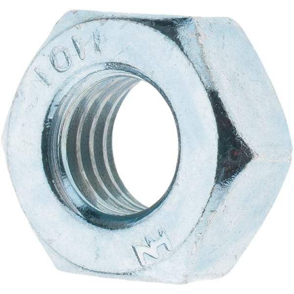 Value Collection - M10x1.50 Metric Coarse Steel Right Hand Hex Nut - 17mm Across Flats, 8mm High, Zinc-Plated Finish - Best Tool & Supply