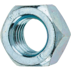 Value Collection - M12x1.75 Metric Coarse Steel Right Hand Hex Nut - 19mm Across Flats, 10mm High, Zinc-Plated Finish - Best Tool & Supply