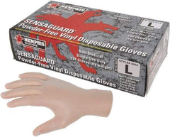 MCR Safety - Size M, 5 mil, Industrial Grade, Powder Free Vinyl Disposable Gloves - 9-1/2" Long, Clear, Smooth Rolled Cuffs, FDA Approved - Best Tool & Supply