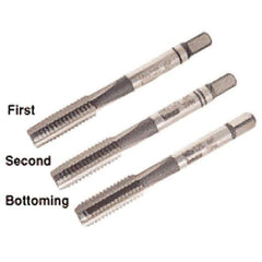 Iscar - M2.2x0.45 Metric Coarse, 3 Flute, Bottoming, Plug & Taper, Uncoated, Uncoated Finish, High Speed Steel Tap Set - Right Hand Cut, 36mm OAL, 0.354" Thread Length, 6H Class of Fit, Series TPH - Exact Industrial Supply