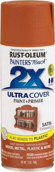 Rust-Oleum - Cinnamon, Satin, Enamel Spray Paint - 8 Sq Ft per Can, 12 oz Container, Use on Multipurpose - Best Tool & Supply