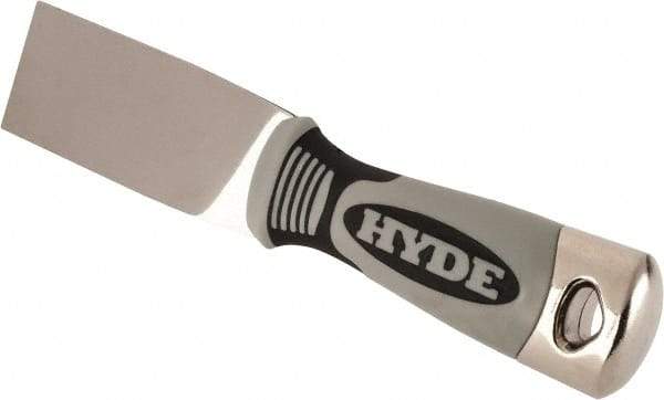 Hyde Tools - 1-1/2" Wide Stainless Steel Putty Knife - Stiff, Cushioned Grip Handle - Best Tool & Supply