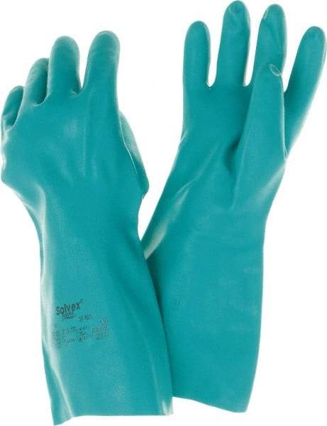 Ansell - 15" Long, 22 mil Thick, Chemical Resistant Gloves - Green - Best Tool & Supply